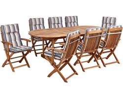 BELIANI MAUI II - Tuinset voor 8 - Donkerblauw - Acaciahout