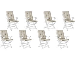 BELIANI MAUI PREMIUM - Tuinkussen set 8 stuks - Taupe - Polyester