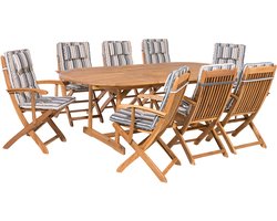 BELIANI MAUI - Tuinset voor 8 - Donkerblauw - Acaciahout