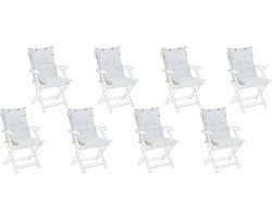 BELIANI MAUI - Zitkussen set van 8 - Gebroken wit - 40 x 54 cm - Polyester