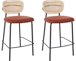 BELIANI MAYETTA - Barkruk set van 2 - Oranje - Polyester