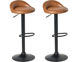 BELIANI MEEDER - Barkruk set van 2 - Goudbruin - Kunstleer