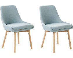 BELIANI MELFORT - Eetkamerstoel set van 2 - Lichtblauw - Polyester