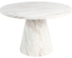 BELIANI MER - Eettafel - Marmereffect/Wit - ⌀ 120 cm - MDF