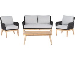 BELIANI MERANO - Loungeset voor 4 - Lichtgrijs - Acaciahout