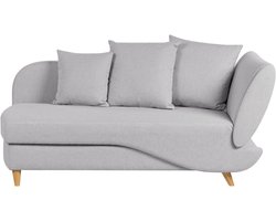 BELIANI MERI II - Chaise longue - Lichtgrijs - Rechterzijde - Fluweel