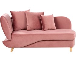 BELIANI MERI II - Chaise longue - Roze - Linkerzijde - Fluweel