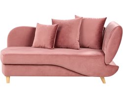 BELIANI MERI II - Chaise longue - Roze - Rechterzijde - Fluweel
