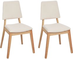 BELIANI MERRILL - Eetkamerstoel set van 2 - Lichtbeige - Hout