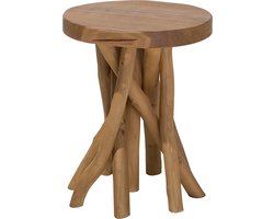 BELIANI MERRITT - Bijzettafel - Lichte houtkleur - Teakhout