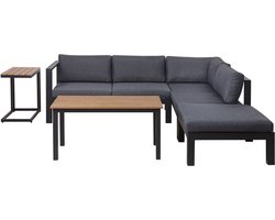 Beliani MESSINA - Loungeset voor 5 - Zwart - Aluminium