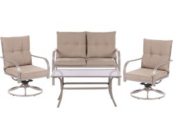 BELIANI MESTRINO - Loungeset 4-zits - Beige - Staal