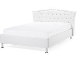 BELIANI METZ - Bed met opbergruimte - Wit - 140 x 200 cm - Kunstleer