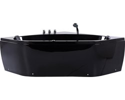 BELIANI MEVES - Hoekbad whirlpool - Zwart - 140 x 140 cm - Acryl