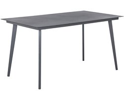 BELIANI MILETO - Tuintafel - Donkergrijs - 80 x 140 cm - Aluminium