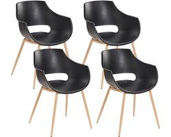 BELIANI MILLERS - Set van 4 stoelen - Zwart - Synthetisch materiaal