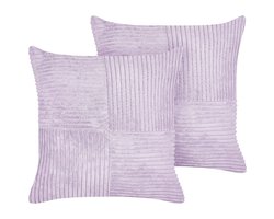 BELIANI MILLET - Sierkussen set van 2 - Paars - 43 x 43 cm - Corduroy