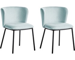 BELIANI MINA - Eetkamerstoel set van 2 - Lichtblauw - Polyester