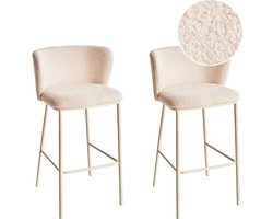 BELIANI MINA II - Barkruk set van 2 - Lichtbeige - Bouclé