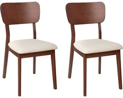 BELIANI MINIER - Eetkamerstoel set van 2 - Lichtbeige - Hout