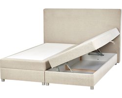 BELIANI MINISTER - Boxspringbed - Lichtbeige - 180 x 200 cm - Polyester