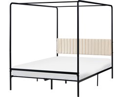 BELIANI MIRABEAU - Tweepersoonsbed - Zwart - 140 x 200 cm - IJzer