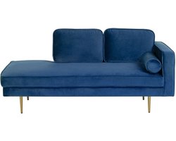 BELIANI MIRAMAS - Chaise longue - Marineblauw - Rechterzijde - Fluweel