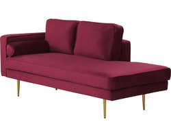 Beliani MIRAMAS - Chaise longue - Rood - Fluweel