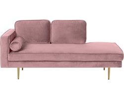 BELIANI MIRAMAS - Chaise longue - Roze - Linkerzijde - Fluweel