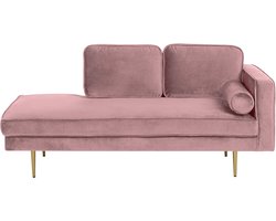 BELIANI MIRAMAS - Chaise longue - Roze - Rechterzijde - Fluweel