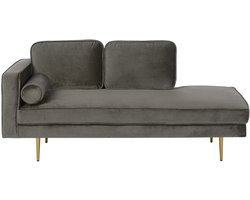BELIANI MIRAMAS - Chaise longue - Taupe - Linkerzijde - Fluweel