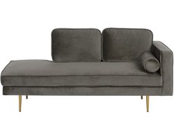 BELIANI MIRAMAS - Chaise longue - Taupe - Rechterzijde - Fluweel