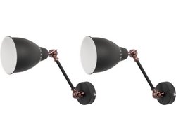 BELIANI MISSISSIPPI M - Wandlamp set van 2 - Grafietgrijs - Metaal