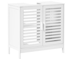 BELIANI MISSOULA - Wastafelkast - Wit - Bamboehout