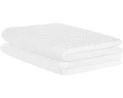 BELIANI MITIARO - Handdoek set van 2 - Wit - Katoen