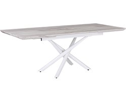 BELIANI MOIRA - Uitschuifbare eettafel - Wit - 90 x 160/200 cm - MDF