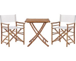 BELIANI MOLISE - Bistroset voor 2 - Gebroken wit - Bamboehout