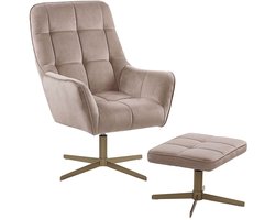 BELIANI MOLLE - Fauteuil - Taupe - Fluweel