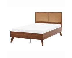 BELIANI MONPAZIER - Tweepersoonsbed - Donkerbruin - 120 x 200 cm - PE rotan
