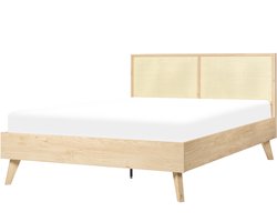 BELIANI MONPAZIER - Tweepersoonsbed - Lichthout - 140 x 200 cm - Populierhout