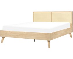 BELIANI MONPAZIER - Tweepersoonsbed - Lichthout - 160 x 200 cm - Populierhout