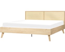 BELIANI MONPAZIER - Tweepersoonsbed - Lichthout - 180 x 200 cm - Populierhout