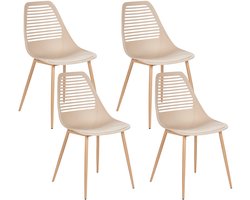 BELIANI MONTELLO - Set van 4 stoelen - Beige - Synthetisch materiaal