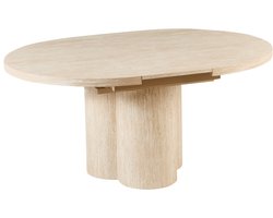 BELIANI MORAINE - Uitschuifbare eettafel - Lichtbruin - 120/160 x 76 cm - MDF