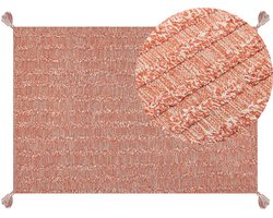 BELIANI MUGLA - Laagpolig vloerkleed - Oranje - 160 x 230 cm - Katoen