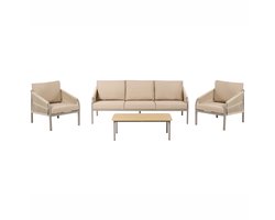 BELIANI MURATO - Loungeset 5-zits - Beige - Aluminium