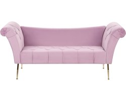BELIANI NANTILLY - Chaise longue - Lichtviolet - Symmetrisch - Fluweel