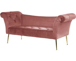 Beliani NANTILLY - Chaise longue - Roze - Fluweel