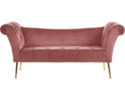 BELIANI NANTILLY - Chaise longue - Roze - Symmetrisch - Fluweel