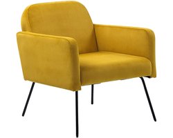 BELIANI NARKEN - Fauteuil - Mosterdgeel - Fluweel